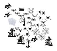 Mipcase Décorations Halloween Papier Suspendues Araignées Chauves Souris Sorcières Ornements Réutilisables pour Fête et Décoration Intérieure Extérieure