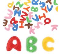 Mipcase Écussons Thermocollants Lettres Brodées Polyester Mini Appliques Alphabet Colorées Lot 2X26 Pièces Personnalisations Rapides pour Vêtements Paquet et Loisirs Créatifs