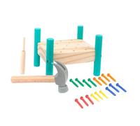 Mipcase Éducatif de Cognitif Bois Coloré Plateforme de Clous pour Garçon Fille Développement des Compétences Motrices et Reconnaissance des Couleurs Jeu Activité Manuelle pour Préscolaire