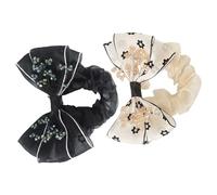 Mipcase Élastiques à Cheveux 2pcs en Tissu Motif Fleur de Tournesol, Confortable et Élasticité, Accessoires Chics pour Filles à Porter Quotidien