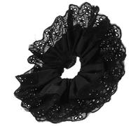 Mipcase Élastiques à Cheveux En Dentelle Double Couche Décoratifs Pour Femmes Et Filles, Lot Unique Grand Diamètre 18 Cm, Accessoires Cheveux Noirs Pour Coiffures Élégantes Et Occasions Spéciales