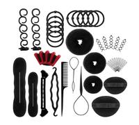 Mipcase Ensemble 13 Pièces D’Outils de Coiffure pour Chignon et Tressage Plastique Noir Multifonction pour Cheveux Épais et Fins Accessoires Professionnels pour Coiffeurs et Soins