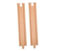 Mipcase Ensemble De 2 Rails De Voie Ferrée en Bois pour Train en Bois Accessoires De Circuit pour Garçon Et Filles Compatible Petits Trains Pièces pour Circuit Jeu Éducatif Et Créatif