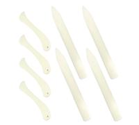 Mipcase Ensemble de 8 Plioirs en ABS Imitation Os Brunissoirs pour Travail du Cuir et Pliage Papier Couleur Ivoire 4 Longs 4 Courts Outil Polyvalent pour Reliure Scrapbooking et