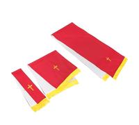 Mipcase Ensemble de Parements D'autel Réversibles Rouge et Blanc 3 Pièces avec Marque-page Brodé Croix, Chemin de Table et Écharpe de Chaire, Accessoires D'église pour Offices Religieux