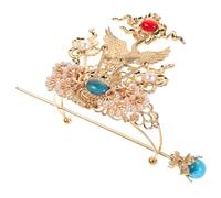 Mipcase Épingle à Cheveux Chinoise en Alliage de Pierres Précieuses Couronne Vintage Hanfu pour Hommes Accessoires Cosplay Traditionnels Asiatiques Coiffure pour Spectacle et Costume