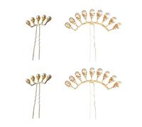 Mipcase Épingles à Cheveux Style Chinois Rétro Lot de 4 en Alliage Perles Maintien Ferme sans Accrocs Accessoires Coiffure Délicats pour Danses et Exercices