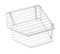 Mipcase Étagère d'angle Cuisine Blanche à 2 Niveaux 34X12 CM en Acier au Carbone Antirouille Organisateur de Plan de Travail pour Casseroles Poêles et Épices Solution Gain de Place