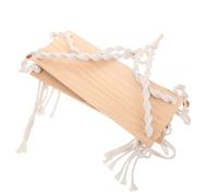 Mipcase Étagère Murale Bohème en Macramé Tissé Beige à Double Couche pour Salle de Bain et Salon, Installation Facile Corde en Coton et Bois Naturel