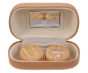Mipcase Étui Lentilles Portable en Plastique Doublure en Cuir, Anneau en Caoutchouc Anti-Fuite, Boîte Intérieure Séparée Légère pour Rangement de Lentilles de Contact