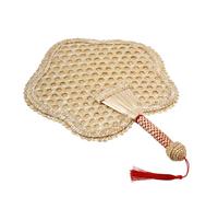 Mipcase Éventail Décoratif Mural en Paille de Blé Tissé Main de Cœur, Ventilateur Naturel et Rafraîchissant pour Décoration Intérieure, Accessoire Photo Original et Présent