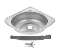 Mipcase Évier Extérieur Lavabo Simple Ultra-Compact en Acier Inoxydable, Bassin Simple D’éventail pour Camping-Car, Installation Facile Style Aléatoire