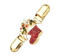 Mipcase Fermoir de Pull Noël en Alliage Pince à Châle Décorative pour Femme Clip de Col de Cardigan Accessoire D’Hiver pour Vêtements Présent Festif Maintien Antidérapant