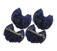 Mipcase Filets à Cheveux Pour Femmes 4 Pcs Couvre-chignon Nœud En Filet à Chignon Bleu Pour Infirmières Et Professionnelles De Santé Usage Quotidien