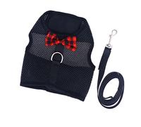 Mipcase Gilet Confortable en Maille pour Petits Animaux avec Laisse pour Hamster Noir Taille L