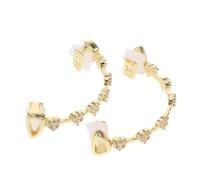 Mipcase Grillz Plaqué Or avec Cristaux Dentaires Plates pour Cosplay Soirée ou Photo Accessoire de Costume Unique