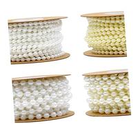 Mipcase Guirlande de Perles Plastique Beige Chaîne Décorative DIY pour Bijoux Mariage Perles Fixées pour Bracelets Adaptable pour Décoration et Artisanat