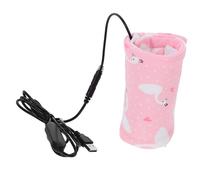 Mipcase Housse Bouillotte USB Chauffante pour Biberon Pochette Isotherme Portable avec Réglage De Température Et Minuterie Couverture Chauffe-Lait pour Biberon pour Sorties Et Poussettes