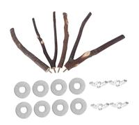 Mipcase Jouets en Bois pour Perchoirs À Oiseaux 4 Pièces Perchoirs Naturels pour Perruches Jouet pour Perroquet Jouet pour Cage À Oiseaux Accessoires