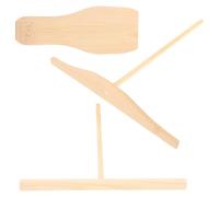 Mipcase Kit Crêpière en Bois 3 Pièces avec Spatule à Crêpes Ménagère et Étaleur pour Pâte à Crêpes en Bois Naturel Ustensiles Cuisine pour Pancakes Usage Domestique et Professionnel