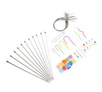 Mipcase Kit D’Aiguilles à Crocheter pour Tapis DIY Ensemble D’Outils de Tricot et Crochet Crochets en Métal Marqueurs de Mailles et Accessoires pour Débutants Loisirs Créatifs et