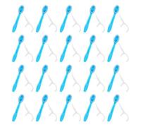 Mipcase Kit de 24 Brosses à Dents Jetables Portables avec Perles Nettoyantes, Poils Souples, Bleu, Ensemble Compact pour Voyage, Hôtel et Soin Bucco-dentaire Interdentaire