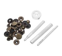 Mipcase Kit de Boutons-Pression en Cuivre Antique avec Outil de Pose Boutons-Pression sans Couture pour Vêtements Paquet et Bâches - Kit Complet pour Installation Facile et Réparation