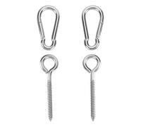 Mipcase Kit de Crochets pour Balançoire et Hamac, 4 Pièces en Acier Inoxydable, Fixation Polyvalente pour Chaise Suspendue et Anneaux de Gymnastique, Usage Intérieur Extérieur