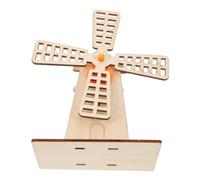 Mipcase Kit Éolienne Bois DIY avec Mécanismes Rotatifs pour Garçon Fille Expérience STEM Puzzle Créatif Manuel Construction Mini Maison Éducative