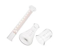 Mipcase Kit Expérimental Scientifique Verre 3 Pièces - Bécher Gradué 250 Ml, Fiole Conique Erlenmeyer 250 Ml, Cylindre Gradué 100 Ml - Mesure Précise pour Laboratoire, École et Domicile