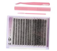 Mipcase Kit Extension Cils DIY avec Mèches Synthétiques Réalistes Pince Courbée Colle et Brosse Rose Kit Complet pour Application Individuelle et Transport Facile
