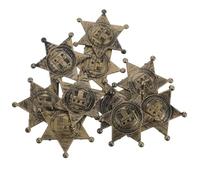 Mipcase Lot de 10 Badges en Plastique Style Western Accessoires Photo pour Anniversaire de Cowboy Décorations du Grand Ouest Pins Vintage pour Fête à Thème Cowboy