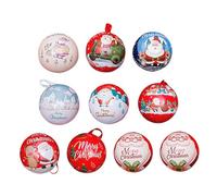 Mipcase Lot de 10 Boules de Rangement pour Bonbons de Noël en Plastique Décorations Suspendues Assorties pour Sapin Contenants Pratiques et Festifs pour Vitrine et Emballage Présent