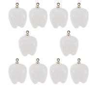 Mipcase Lot de 10 Breloques Pendentifs Miniatures de Dent Blanche Résine Légère Accessoires pour Création de Bijoux pour Loisirs Créatifs et Présents Dentistes