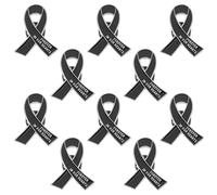 Mipcase Lot de 10 Broches Commémoratives en Métal Noir Nœud et Oiseau Épingles Personnalisables Gravées Accessoire pour Vêtements Paquet ou Cérémonie de Deuil