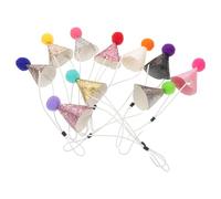 Mipcase Lot de 10 Chapeaux d'anniversaire pour Animaux Paillettes et Pompon Taille Petite et Moyenne Accessoires Festifs Légers et Confortables pour Chiens Chats et Lapins Décoration