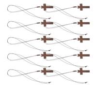 Mipcase Lot de 10 Colliers Pendentifs Croix en Bois Vintage Unisexe Bijoux Catholiques Hypoallergéniques pour Baptême Prière et Décoration Pendentifs Crucifix Chrétiens Traditionnels