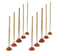 Mipcase Lot de 10 Pinceaux Éventail en Poils de Nylon pour Peinture à l'huile, Acrylique et Aquarelle, Manches en Bois Ergonomiques, Kit Artistique Complet 5 Pièces X 2, Matériel
