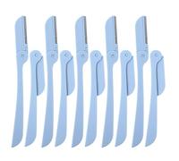 Mipcase Lot De 10 Pinces à Sourcils En Acier Inoxydable Pliables Bleues Pour Femme, Rasoir à Sourcils Sécurisé, Outil De Beauté Compact Pour Voyage