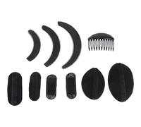 Mipcase Lot de 10 Set de Set de Coussinets Volumateurs pour Cheveux Mousse Respirante Noire Éponge Grosse et Petite Coussinets Lune Pads Volumateurs Accessoires Coiffure Polyvalents