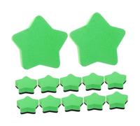Mipcase Lot de 12 Effaceurs à Sec en Feutre EVA D’Étoile Verte Mini Format pour Tableau Blanc et Tableau Noir Accessoire Portable pour Salle de Classe et Bureau