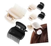 Mipcase Lot de 12 Pinces à Bigoudis Chauffants Noirs et Blancs, Clips à Rouleaux Moyens pour Coiffure Salon, Outils de Coiffage pour Femmes et Filles, Fixation Ferme et Compatible Fers à Friser