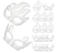 Mipcase Lot de 16 Masques Blancs à Décorer en Pâte de Papier pour Carnaval et Mardi Gras, Style Cygne et Phénix, pour Peinture Artistique et Décoration Créative