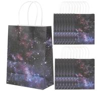 Mipcase Lot de 16 Paquet Présents en Papier à Motif Étoiles, Taille Moyenne, Décorations de Fête Thème de L'espace, pour Anniversaires, Shower et Fêtes de Noël