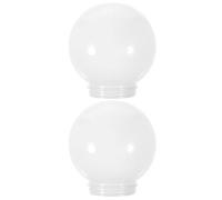 Mipcase Lot de 2 Abat-Jour Globes Ronds en Acrylique Lait Opaque 15 CM de Diamètre Accessoire D’Abat-Jour pour Lampe Extérieure Couvercle de Lampe Globe pour Appliques Murales et