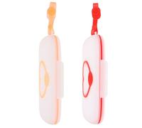 Mipcase Lot de 2 Boîtes de Lingettes pour Bébé Portables, Étui de Voyage Rechargeable en Plastique Solide, Blanc et Rouge, Suspendu pour Poussette et Table à Langer, Distributeur Pratique