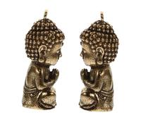 Mipcase Lot De 2 Breloques Bouddha En Laiton Doré, Charme Bijoux Chinois, Mini Pendentifs Bouddhistes Artisanaux, Accessoires Diy Pour Création De Bijoux, Présent Spirituel Et Décoration Festive