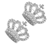 Mipcase Lot de 2 Broches Couronne en Alliage avec Cristaux, Épingles Décoratives 4x3 Cm, Accessoires Mode pour Manteaux et Robes, pour Mariages et Soirées Élégantes