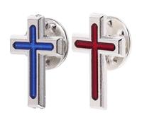 Mipcase Lot de 2 Broches Croix Chrétiennes en Métal pour Hommes Épingles de Revers Croisées Accessoires Religieux pour Communion et Baptême Décoration Vêtements Élégante et Solide