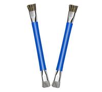 Mipcase Lot de 2 Brosses de Nettoyage Antistatiques pour Carte Mère Brosses à Double Tête de Précision Petite Brosse à Poussière Bleue pour Appareils Électroniques et Téléphones